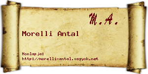 Morelli Antal névjegykártya